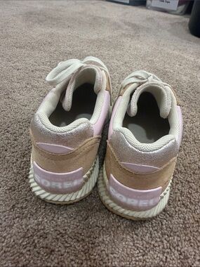 Sorel Pink and Tan Suede-Trim Sneakers